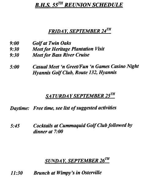 Schedule
