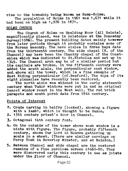 History of the Church at Holme-On-Spalding-Moor - Slide 2