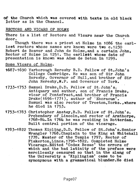 History of the Church at Holme-On-Spalding-Moor - Slide 7