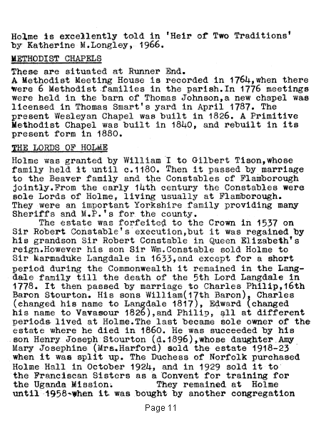 History of the Church at Holme-On-Spalding-Moor - Slide 11